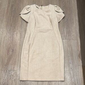 Calvin Klein cream suede dress